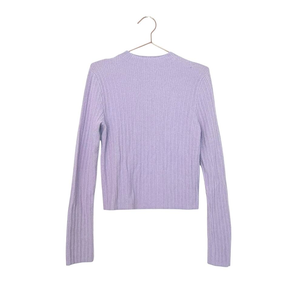 Old Navy Lavender Ribbed Crewneck Sweater textured boucle medium
